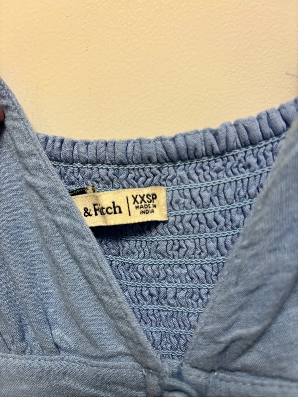 Abercrombie & Fitch Light Blue Button-Front Maxi Dress